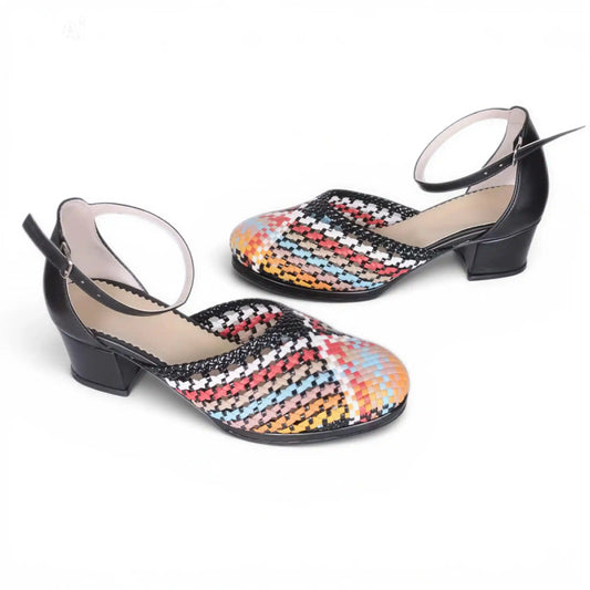 Multicolored braided 3cm sandals R331