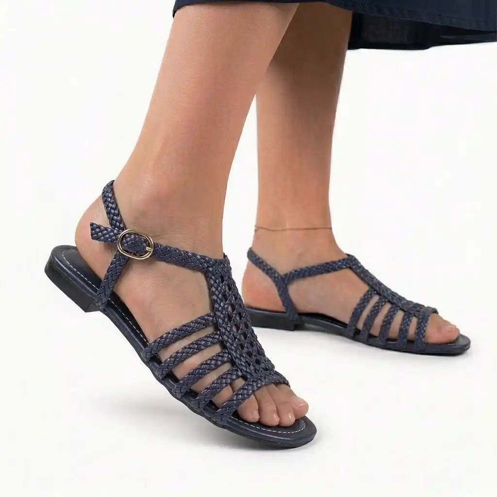 Braided Strappy Flat Sandals R118