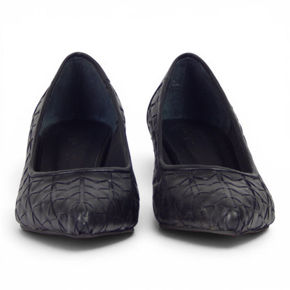 Aurora Geometric Woven Kitten Heel Pumps