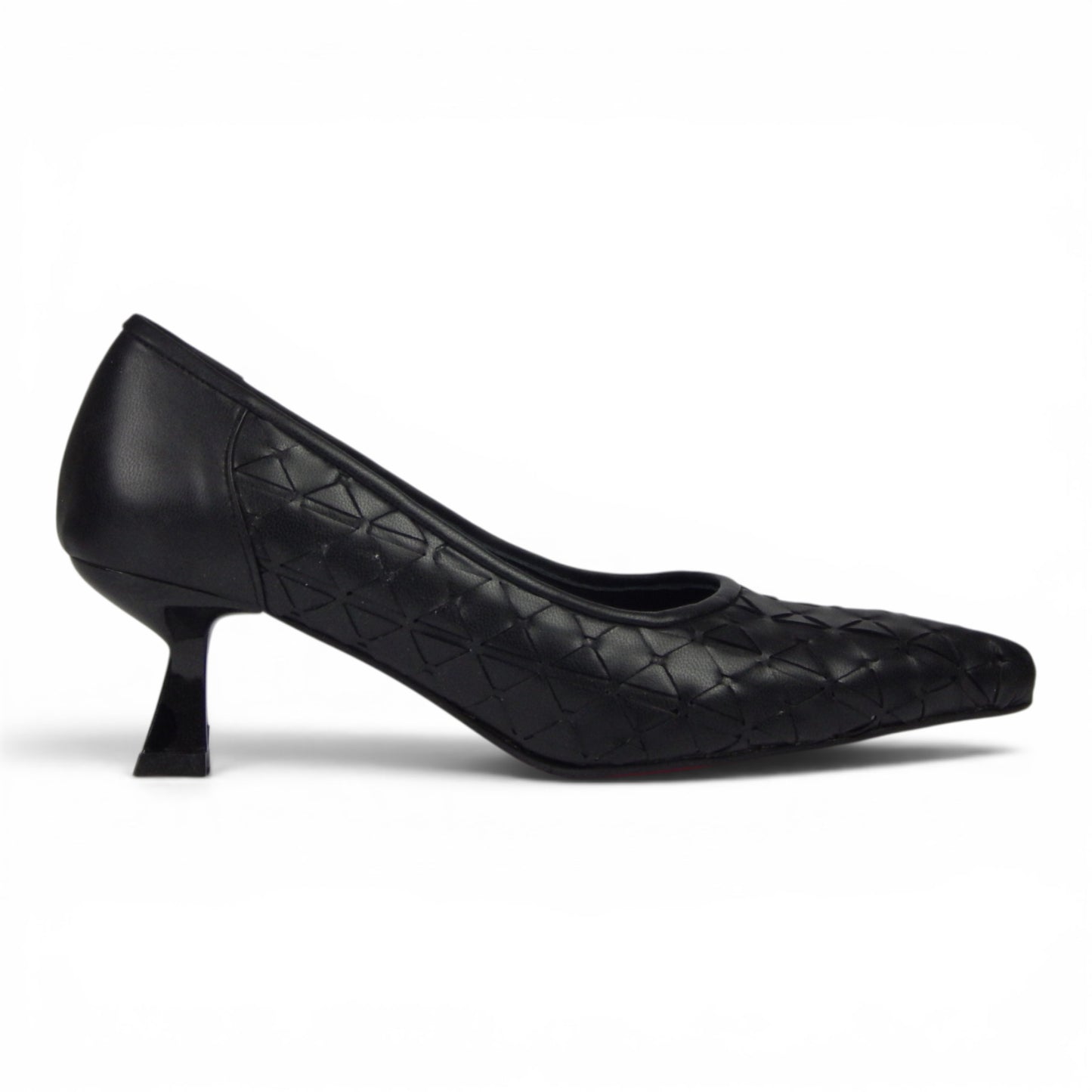 Aurora Geometric Woven Kitten Heel Pumps