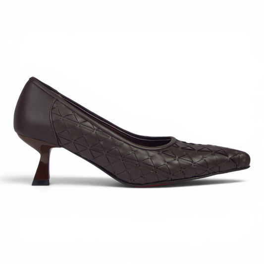 Aurora Geometric Woven Kitten Heel Pumps - scarpehandmade