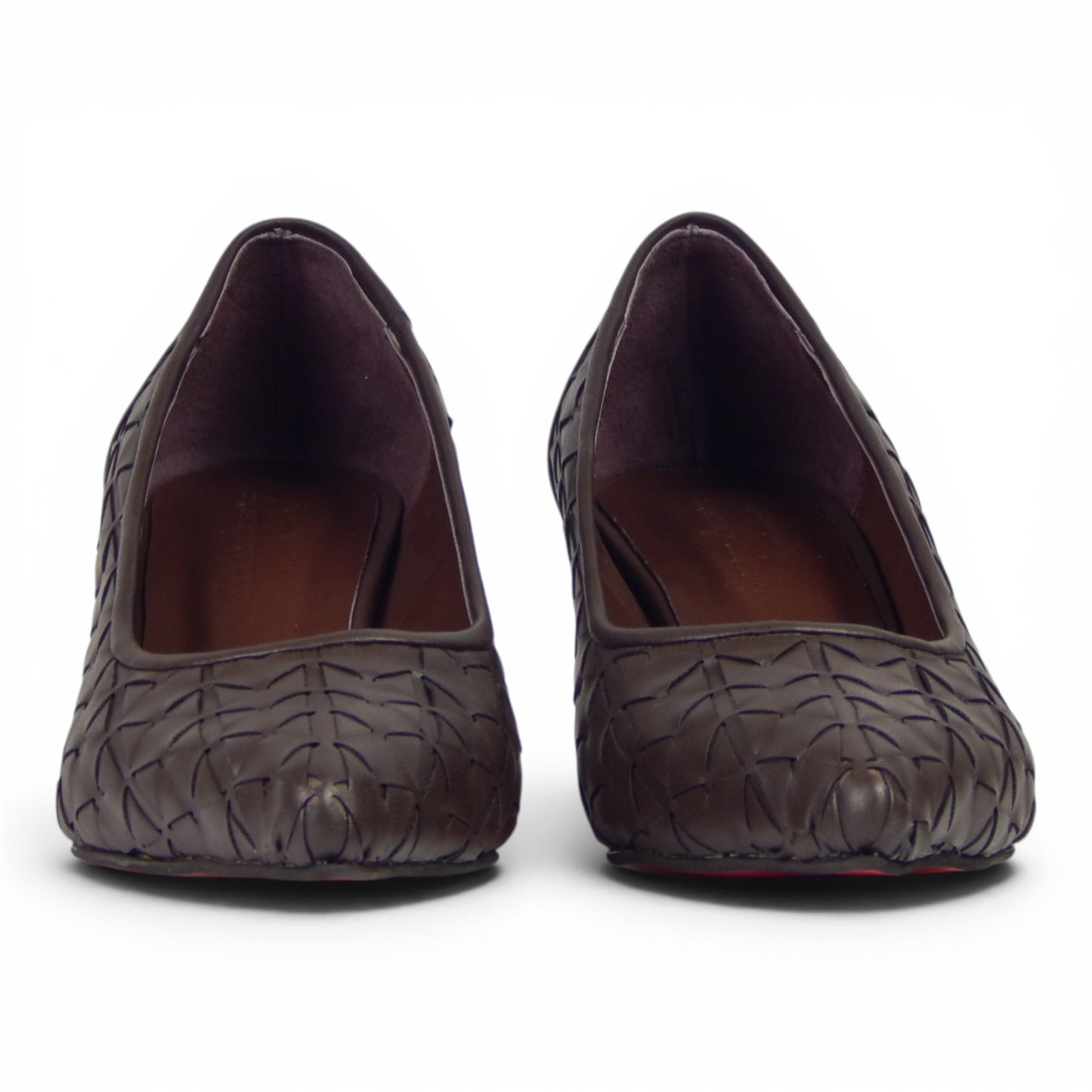 Aurora Geometric Woven Kitten Heel Pumps