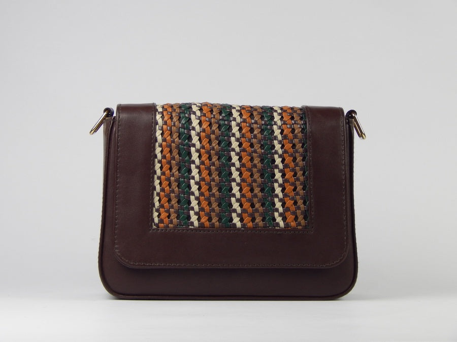 Woven Panel Crossbody Bag