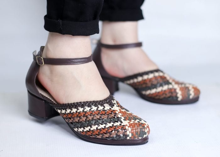 Multicolored braided 3cm sandals R331 - scarpehandmade