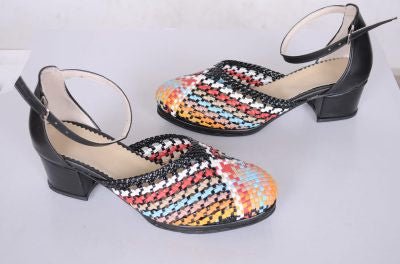 Multicolored braided 3cm sandals R331 - scarpehandmade