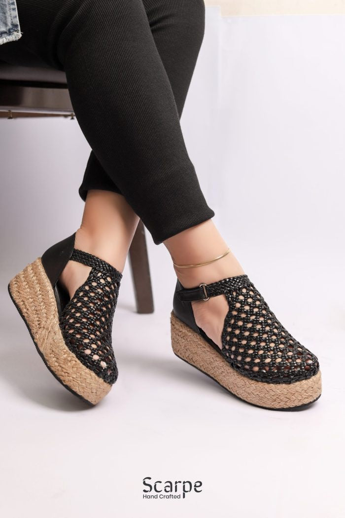 Sandal wedge closed R504 6cm
