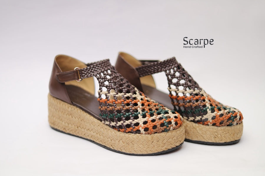 Sandal wedge closed R504 6cm