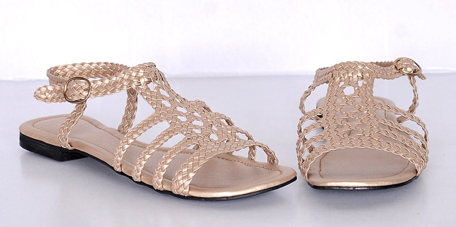 Braided Strappy Flat Sandals R118