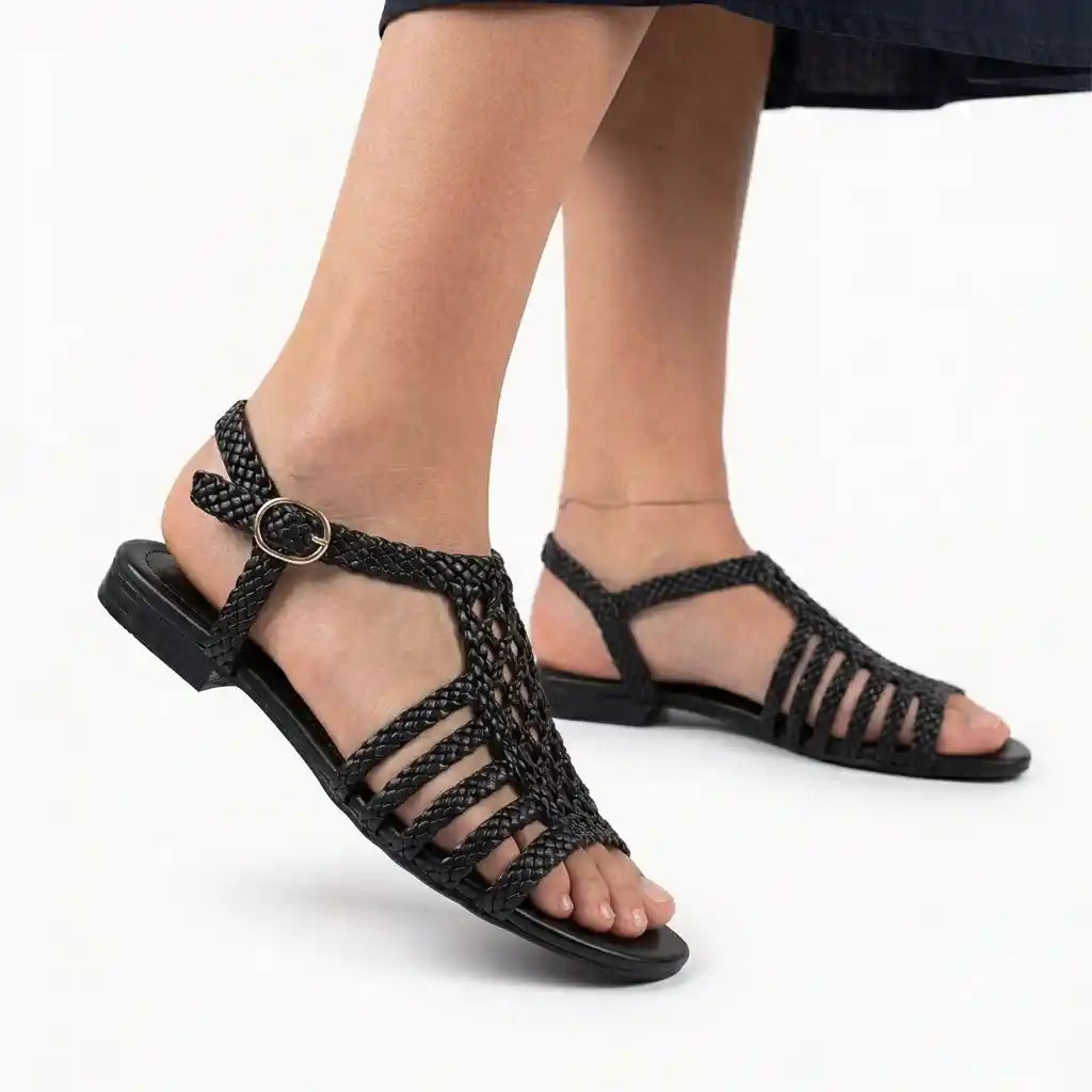 Braided Strappy Flat Sandals R118