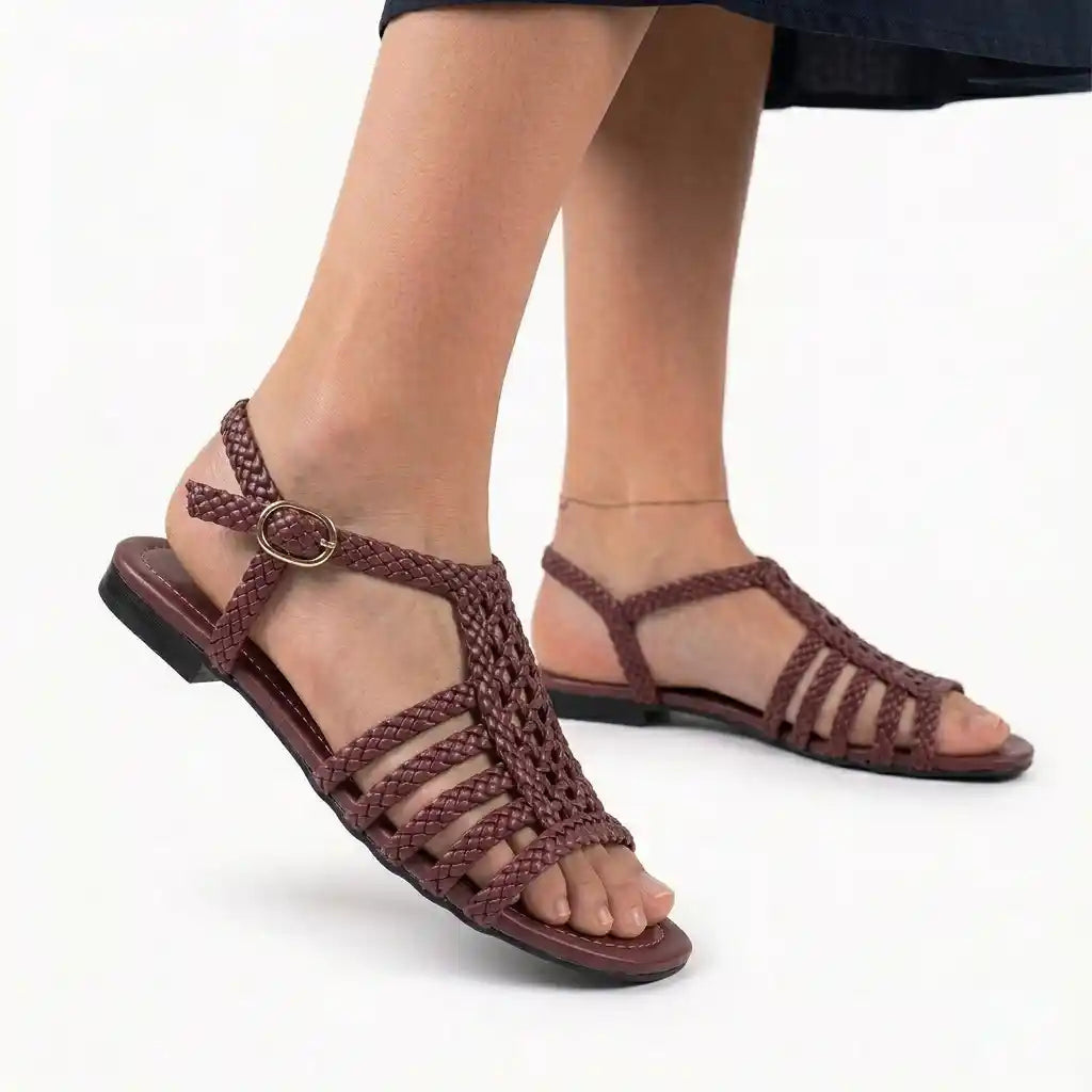 Braided Strappy Flat Sandals R118