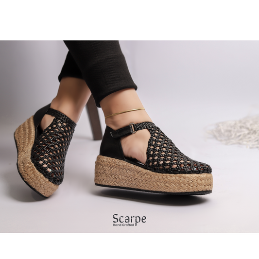 Sandal wedge closed R504 6cm