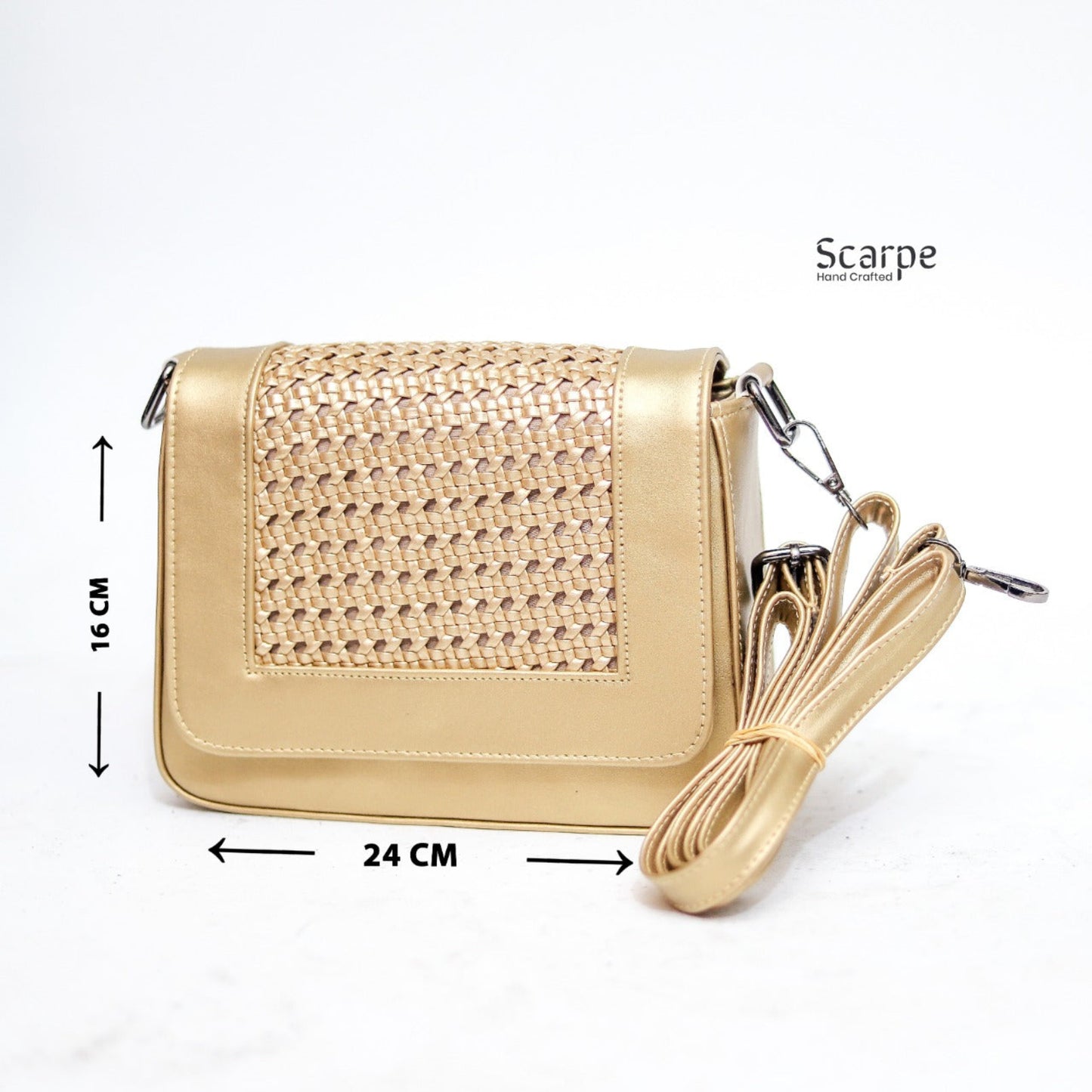 Woven Panel Crossbody Bag