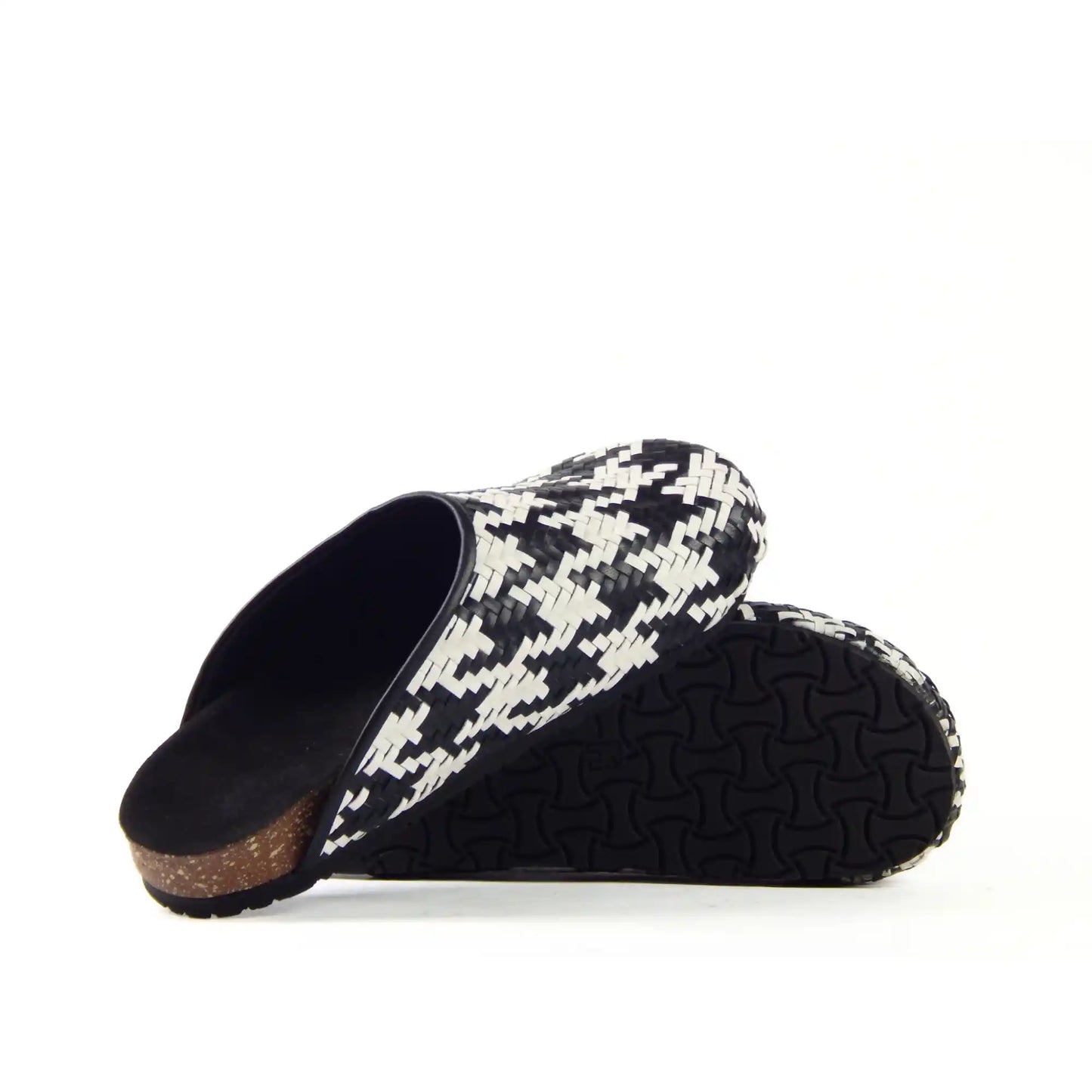 Houndstooth Clogs - scarpehandmade