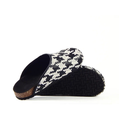 Houndstooth Clogs - scarpehandmade