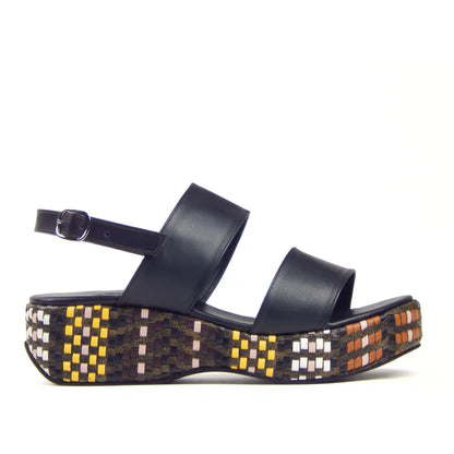 Mosaic Wedge Double - Strap Sandal - scarpehandmade
