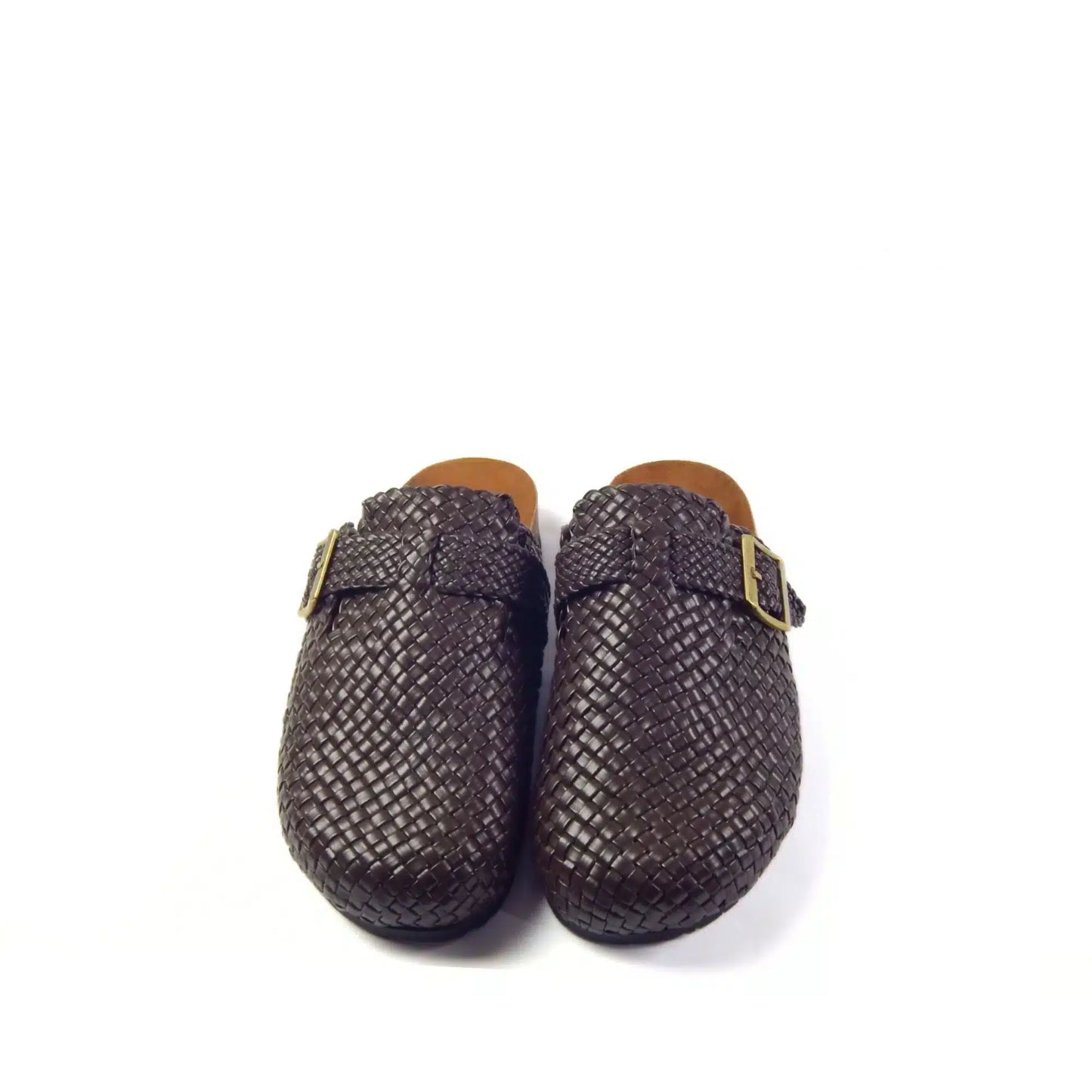 Chestnut Buckle Weave Clog