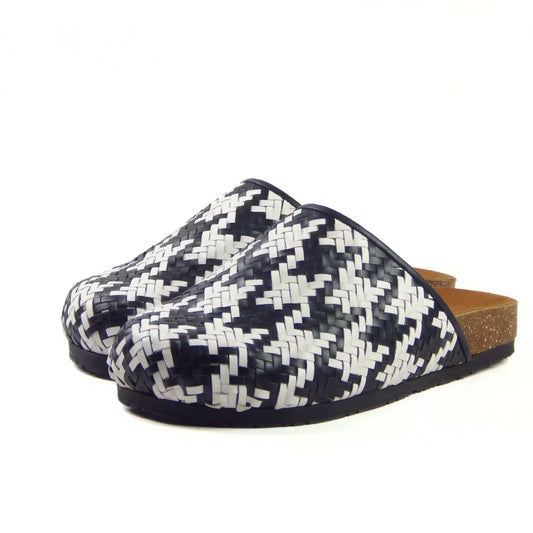Black and White Houndstooth Clogs
