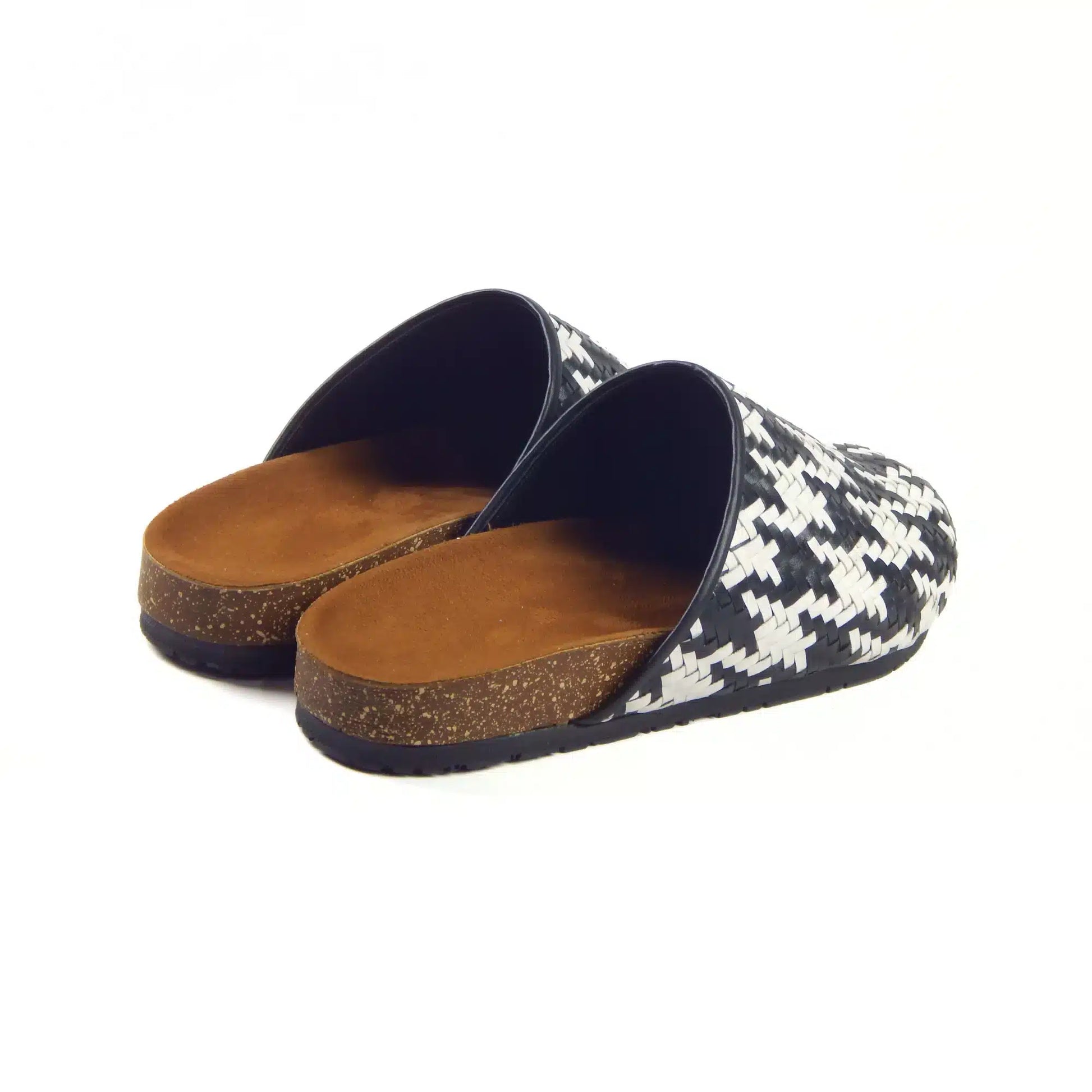 Black and White Houndstooth Clogs - scarpehandmade