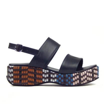 Mosaic Wedge Double - Strap Sandal - scarpehandmade