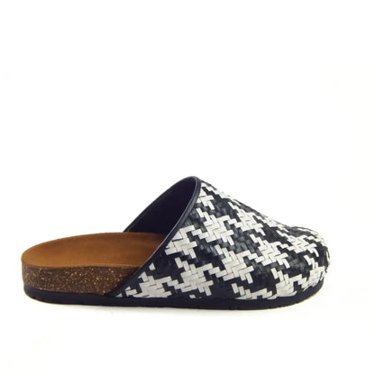 Black and White Houndstooth Clogs - scarpehandmade