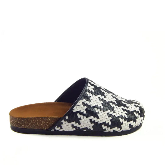 Black and White Houndstooth Clogs